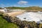 Porthgwidden beach St Ives Cornwall England colourful beach huts