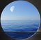 Porthole with blue ocean view