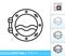 Porthole ship window simple thin line vector icon