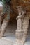 Portico de La Lavandera statue in Parc Guell in Barcelona by Antoni Gaudi