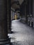 Portico, sheltered walkway, in Bologna with its almost 40 kilometres of porticos. Bologna is a unique city in the world