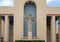 Portico of the Spain Hall of Transportation along the Esplanade in Fair Park in Dallas, Texas.