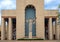 Portico of the United States Hall of Varied Industries along the Esplanade in Fair Park in Dallas, Texas.