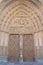 Portico, west facade, Last Judgment and White Virgin, LeÃ³n Cathedral, Spain.