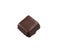 Portion of chocolate with milk on white background