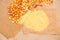 Portion of Cornmeal on rustic background