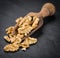 Portion of Cracked Walnuts on a slate slab