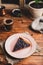 Portion of Galette with Berries of Shadbush and Glass of Coffee