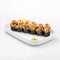 Portion of gourmet crispy shrimp sushi rolls
