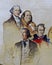 Portion of a mural by Jorge D`Soria depicting famous freemason`s throughout the history of the United States.