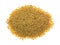 Portion of organic golden flaxseed on a white background