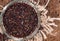 Portion of uncooked black Quinoa
