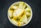 Portion of Yellow Honeydew Melon selective focus