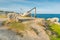 Portland Bill with the corroding remains of a disused quarry hoist