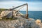 Portland Bill with the corroding remains of a disused quarry hoist