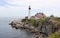 Portland Head Light, historic lighthouse at Cape Elizabeth, ME, USA