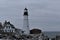 Portland Head Light and surrounding landscape on Cape Eiizabeth, Cumberland County, Maine, United States New England US