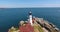Portland Head Lighthouse aerial view, Maine ME, USA