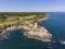 Portland Head Lighthouse aerial view, Maine, USA