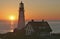 Portland Headlight Lighthouse at Sunrise, Maine