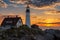 Portland Lighthouse at sunrise, Maine, USA.