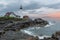 Portland Lighthouse at sunrise Maine, USA.