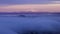 Portland Oregon City Covered with Thick and Heavy Rolling Fog with Alpenglow on Mount Hood at Sunset Time Lapse 1080p