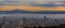 Portland Oregon Cityscape and Mount Hood at Sunrise