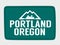 Portland Oregon with green background