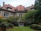 Portland, Oregon`s Pittock Mansion Exterior in Autumn