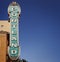 Portland sign from 30\'s on brick building in Portland, Oregon, USA with clear blue sky