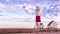 Portland, United Kingdom - 18 July 2020: Amazing capture of Portland Lighthouse with beautiful sky cloud cast during