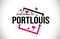 PortLouis Welcome To Word Text with Handwritten Font and Red Hearts Square