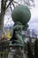 PORTMEIRI, UNITED KINGDOM - Feb 22, 2019: An impressive sculpture of Hercules in Portmeirion