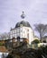 PORTMEIRION, UNITED KINGDOM - Feb 22, 2019: One the colourful buildings of Portmeirion