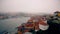 Porto, circa 2018: Panoramic view of the old city of Porto. Portugal, Porto Ribeira`s view. Panorama old city Porto at