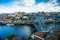 Porto city skyline, Douro river, traditional boats and Luiz iron bridge