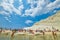 PORTO EMPEDOCLE, ITALY - AUGUST, 2015: Some tourists in the beach Scala dei Turchi, one of the most beautiful beaches in Sicily, o