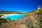 Porto Giunco beach, Villasimius, Sardinia, Italy. Sardinia is the second largest island in the Mediterranean Sea