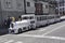 Porto, July 21st: Sightseeing tour Train near Torre Clerigos Church in Downtown of Porto Portugal