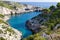 Porto Limnionas bay on Zakynthos island, Greece