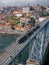 Porto Metro Train, Dom Luis 1 Bridge, Vila Nova de Gaia, Portugal.