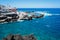 PORTO MONIZ, PORTUGAL - Oct 05, 2017: Mesmerising view of a natural pool on the ocean in the Madeira Island, Porto Moniz, Portugal