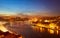 Porto: night panorama of Ribeira and Douro river, Portugal