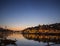 Porto old town and douro riverside in portugal at night