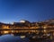 Porto old town and landmark bridge in portugal at night