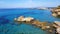 Porto Pinetto seascape. turquoise crystal water in Sardinia, Italy