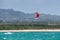 PORTO POLLO, SARDINIA/ITALY - MAY 21 : Kitesurfing at Porto Poll