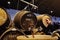 PORTO, PORTUGAL - December 10, 2018: Barrels in the Taylor`s wine cellar. Workers check the quality of portwine