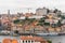 Porto, Portugal - July, 2017. View on Vila Nova de Gaia on Douro river in Porto, Portugal. British wine and port cellars - popular